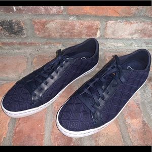 Cole Haan Margo Navy Blue Eyelet Lace-Up Sneakers